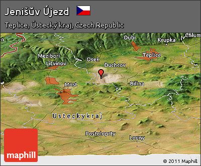 Satellite Panoramic Map of Jenišŭv Újezd