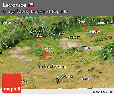Satellite Panoramic Map of Levonice