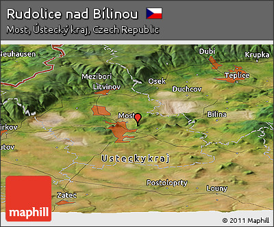 Satellite Panoramic Map of Rudolice Nad Bílinou