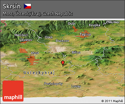 Satellite Panoramic Map of Skršín