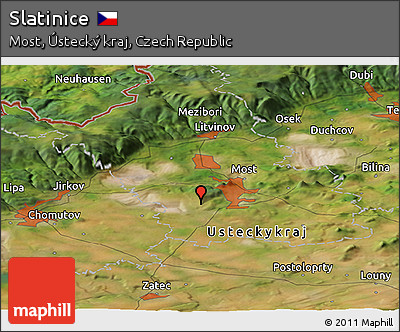 Satellite Panoramic Map of Slatinice