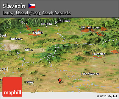 Satellite Panoramic Map of Slavětín