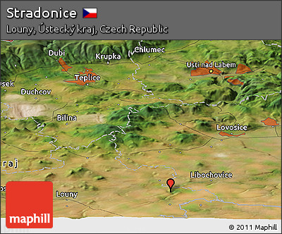 Satellite Panoramic Map of Stradonice