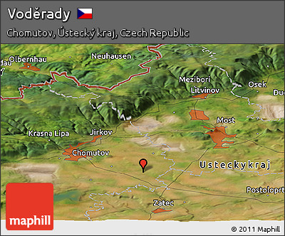 Satellite Panoramic Map of Voděrady