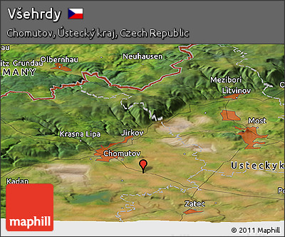 Satellite Panoramic Map of Všehrdy
