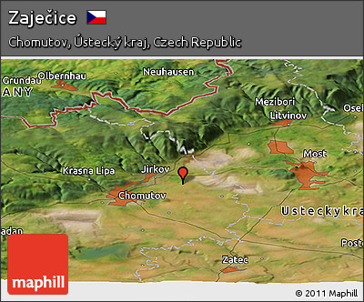 Satellite Panoramic Map of Zaječice