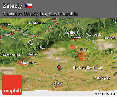 Satellite Panoramic Map of Zálezly
