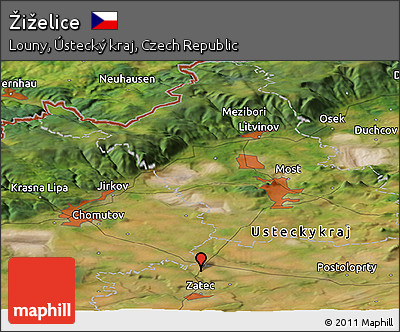 Satellite Panoramic Map of Žiželice