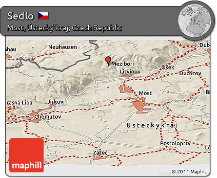 Shaded Relief Panoramic Map of Sedlo