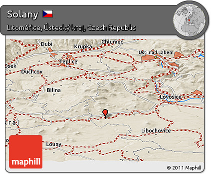 Shaded Relief Panoramic Map of Solany