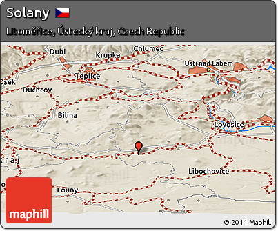 Shaded Relief Panoramic Map of Solany