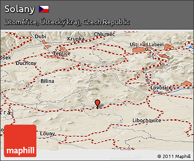 Shaded Relief Panoramic Map of Solany