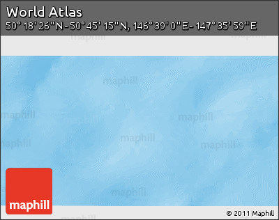 Physical 3D Map of the Area around 50° 31' 50" N, 147° 7' 30" E