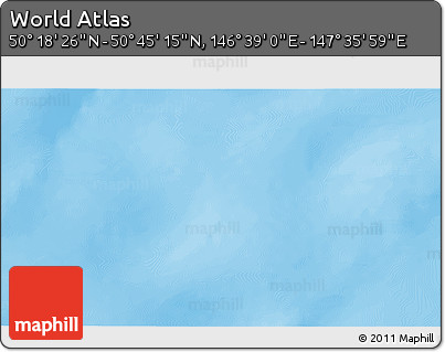 Physical 3D Map of the Area around 50° 31' 50" N, 147° 7' 30" E