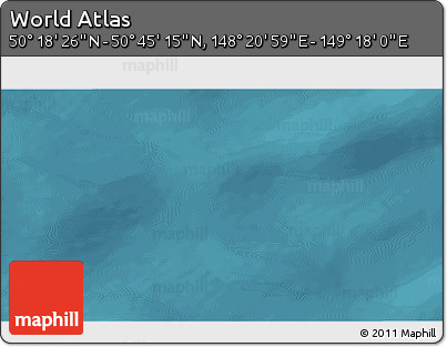 Satellite 3D Map of the Area around 50° 31' 50" N, 148° 49' 29" E