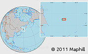 Gray Location Map of the area around 50° 31' 50" N, 148° 49' 29" E