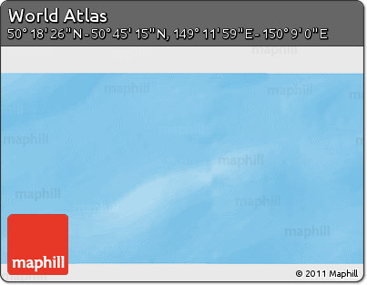 Physical 3D Map of the Area around 50° 31' 50" N, 149° 40' 30" E