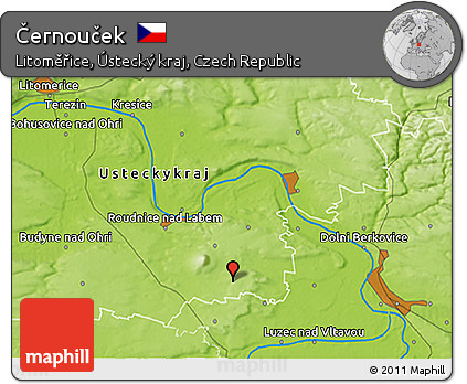 Physical 3D Map of Černouček