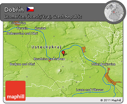 Physical 3D Map of Dobřín