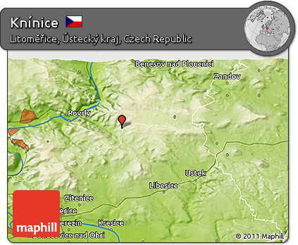 Physical 3D Map of Knínice