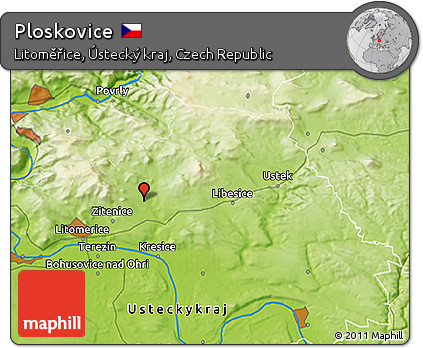Physical 3D Map of Ploskovice