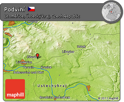 Physical 3D Map of Podviní