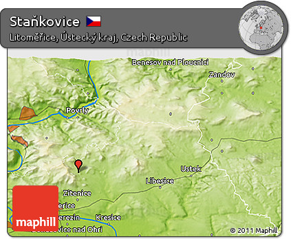 Physical 3D Map of Staňkovice