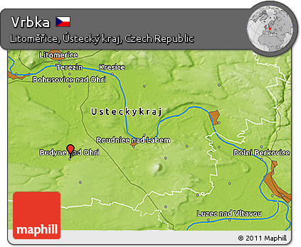 Physical 3D Map of Vrbka