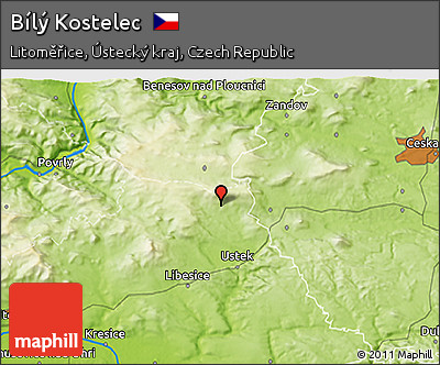 Physical 3D Map of Bílý Kostelec