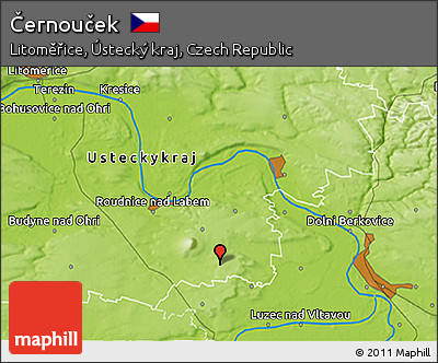 Physical 3D Map of Černouček