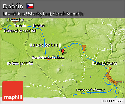 Physical 3D Map of Dobřín