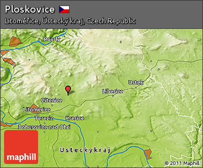 Physical 3D Map of Ploskovice