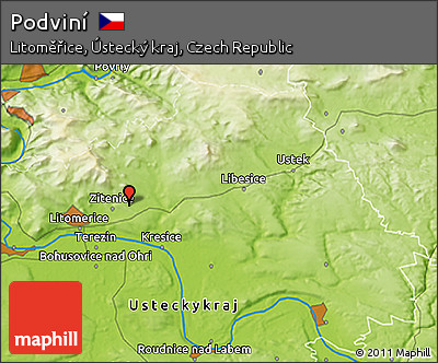 Physical 3D Map of Podviní