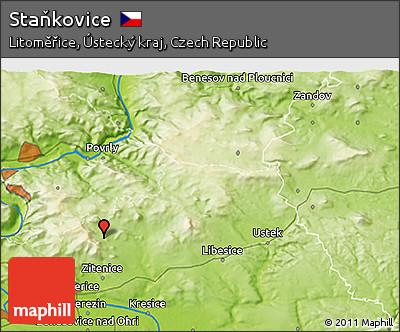 Physical 3D Map of Staňkovice