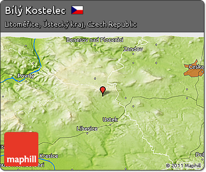 Physical 3D Map of Bílý Kostelec