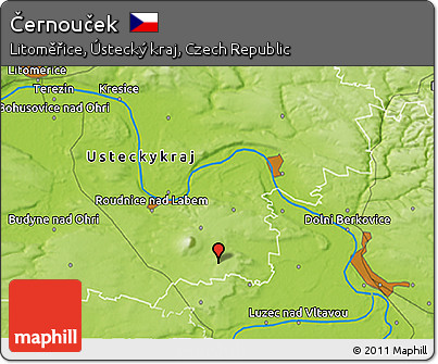 Physical 3D Map of Černouček