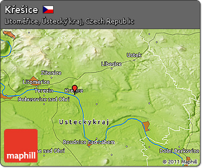 Physical 3D Map of Křešice