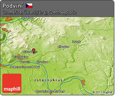 Physical 3D Map of Podviní
