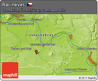 Physical 3D Map of Račiněves