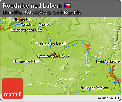 Physical 3D Map of Roudnice Nad Labem