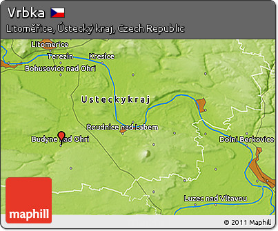 Physical 3D Map of Vrbka