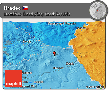 Political 3D Map of Hradec