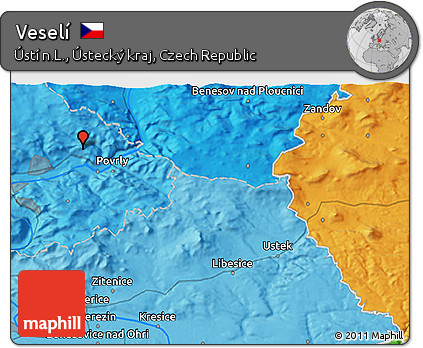 Political 3D Map of Veselí