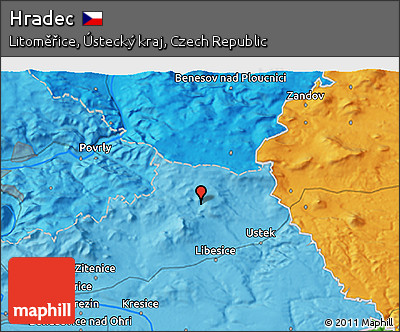Political 3D Map of Hradec