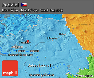 Political 3D Map of Podviní