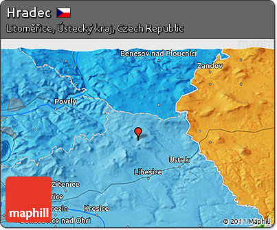 Political 3D Map of Hradec
