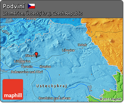 Political 3D Map of Podviní
