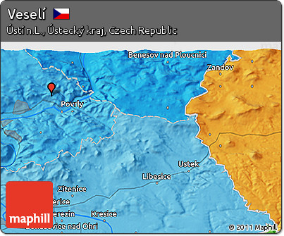 Political 3D Map of Veselí