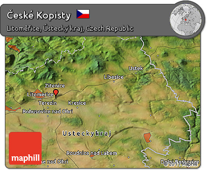 Satellite 3D Map of České Kopisty