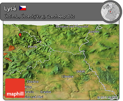 Satellite 3D Map of Lysá